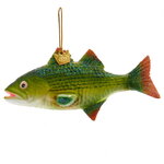 Стеклянная елочная игрушка Рыба - King Bass 13 см, подвеска