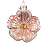 Стеклянная елочная игрушка Цветок Эрнандо 8 см розовый, подвеска