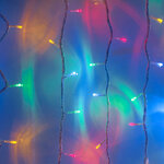 Гирлянда штора Quality Light 2*2 м, 400 разноцветных LED, прозрачный ПВХ, соединяемая, IP20