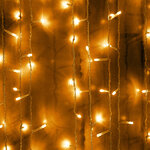 Гирлянда штора Quality Light 2*3 м, 600 желтых LED, прозрачный ПВХ, соединяемая, IP20