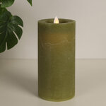 Светодиодная свеча с имитацией пламени Arevallo 15 см, оливковая, батарейка