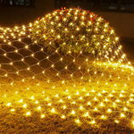 Гирлянда Сетка 2*1.5 м, 192 желтых LED ламп, прозрачный ПВХ, соединяемая, контроллер, IP54