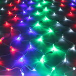 Гирлянда сетка Super Rubber 1.9*1.6 м, 320 разноцветных LED ламп, белый каучук, соединяемая, IP65