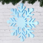 Украшение на потолок Снежинка 30 см голубая, пеноплекс