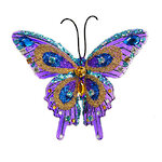 Елочная игрушка Бабочка Мэриэль 8 см фиолетовая, клипса