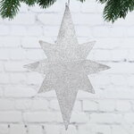 Звезда Вифлеемская с блестками 40 см серебряная, пеноплекс