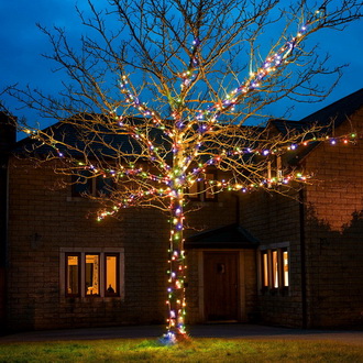 Украшаем деревья гирляндами