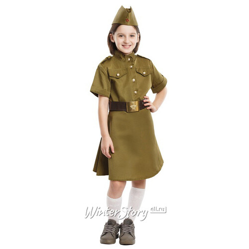 Детская военная форма Солдаточка ВОВ люкс, рост 122-134 см Бока С