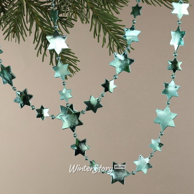 Бусы пластиковые Звезды 270 см бирюзовые Kaemingk