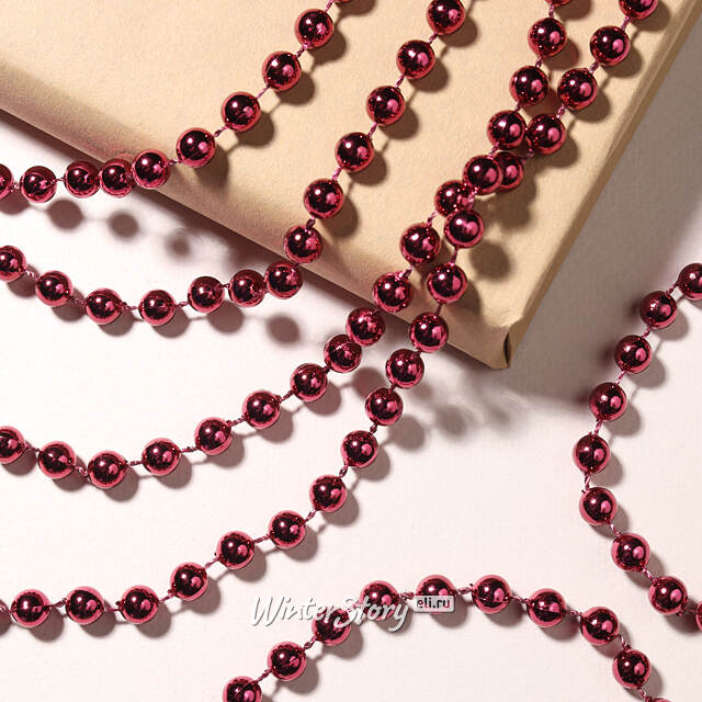 Бусы на елку Бисер 8 мм*10 м magnolia, пластиковые Kaemingk