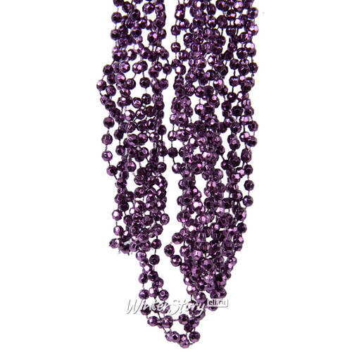 Бусы на елку Алмазная Россыпь 270 см пурпурный шелк, пластиковые Kaemingk