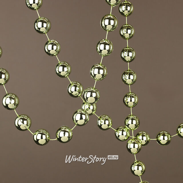 Бусы на елку Гигант 2 см*270 см луговой зеленый, пластиковые Kaemingk