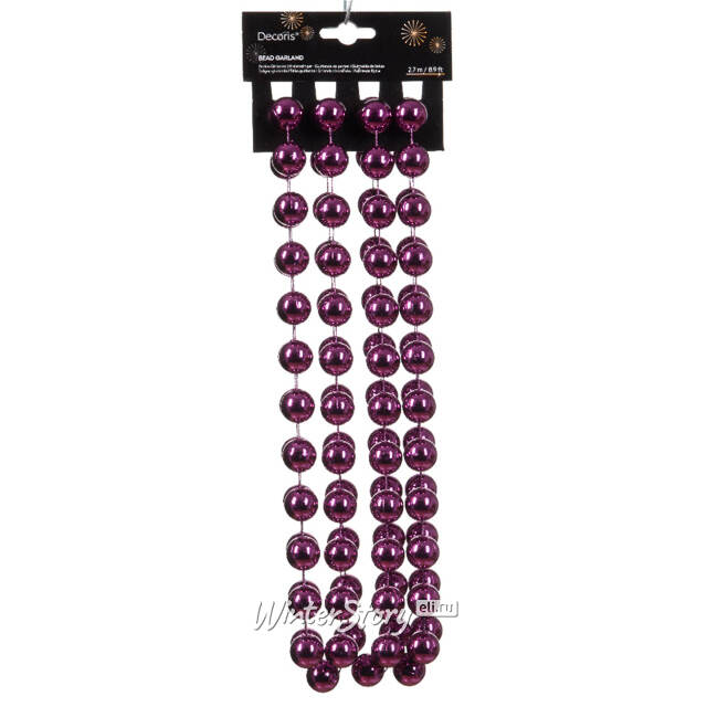 Бусы на елку Гигант 2 см*270 см royal purple, пластик Kaemingk