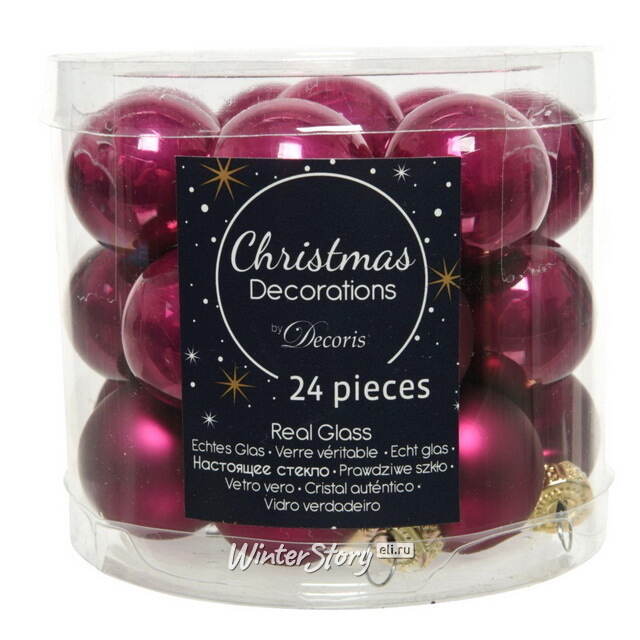 Набор стеклянных шаров 2.5 см magnolia mix, 24 шт Kaemingk