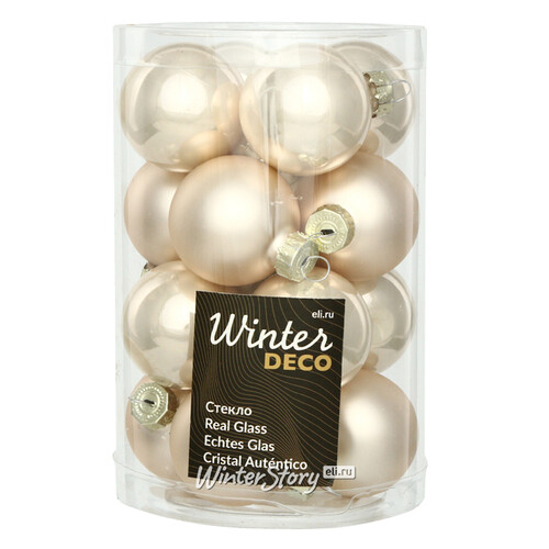 Набор стеклянных шаров 3.5 см перламутровый mix, 16 шт Winter Deco