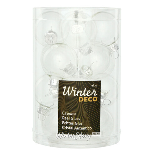 Набор стеклянных шаров 3.5 см прозрачный, 16 шт Winter Deco