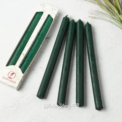 Столовые темно-зеленые свечи 24.5 см, 2 шт Омский Свечной