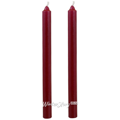 Столовые свечи 24.5 см, 2 шт, бордовые Омский Свечной