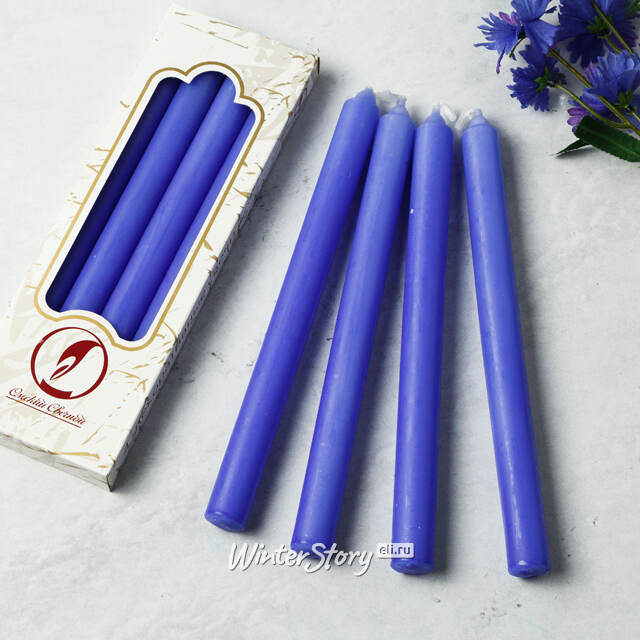 Столовые свечи 24.5 см, 4 шт, лавандовые Омский Свечной