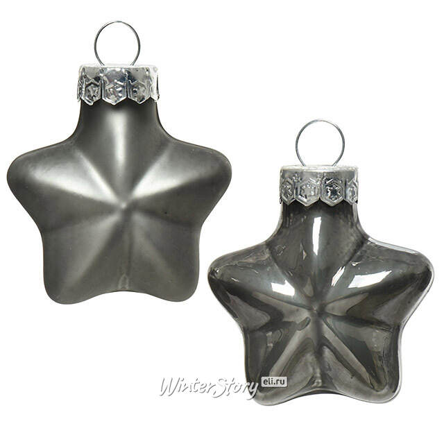 Набор стеклянных елочных игрушек Звезды 4.5 см туманный альбион, 12 шт Kaemingk
