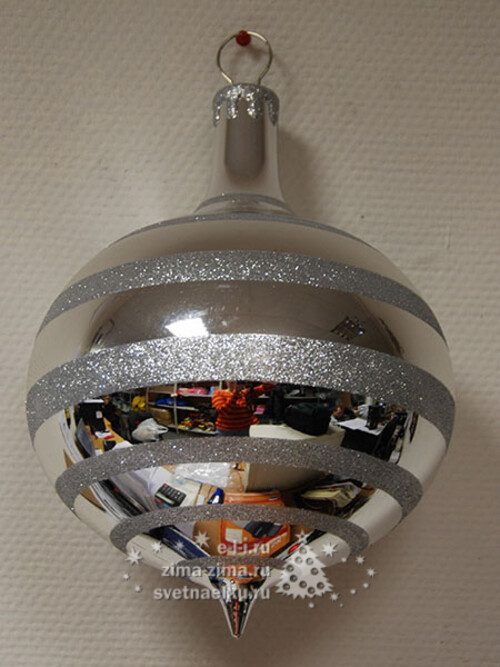 Украшение для уличной елки Капля 30 см серебряная, пластик Holiday Classics