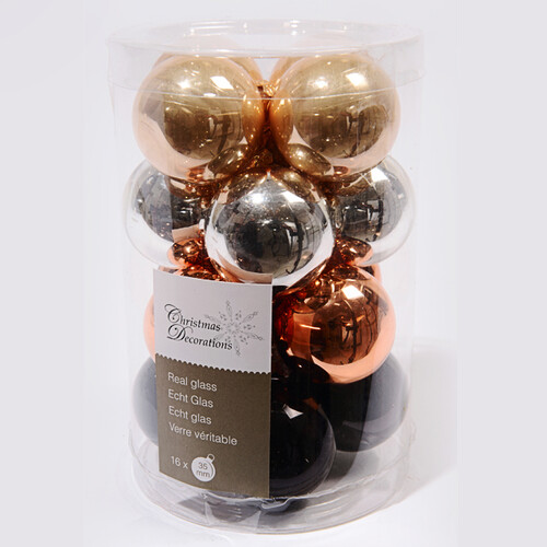 Коллекция стеклянных шаров Время Гламура 3.5 см, 16 шт Kaemingk