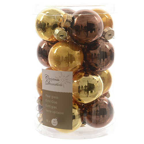 Коллекция стеклянных шаров Шоколадное Трио 3.5 см, 16 шт Kaemingk