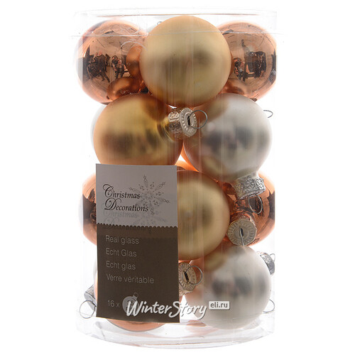 Коллекция стеклянных шаров Медовый Аромат 3.5 см, 16 шт Kaemingk