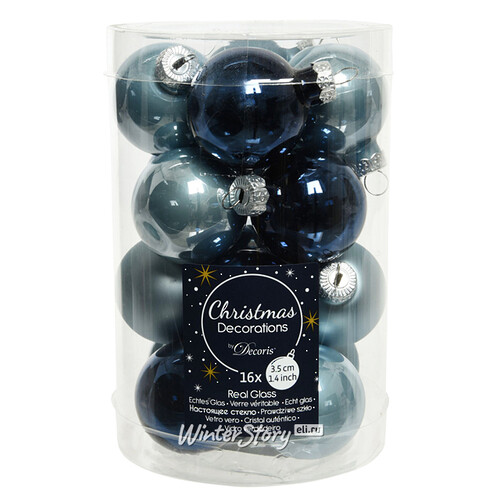 Коллекция стеклянных шаров Misty Night 3.5 см, 16 шт Kaemingk