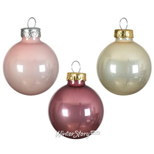 Коллекция стеклянных шаров Розовые Облака 3.5 см, 16 шт Winter Deco