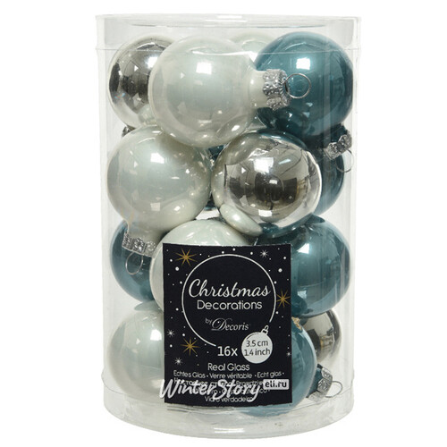 Коллекция стеклянных шаров Winter Joy 3.5 см, 16 шт Winter Deco