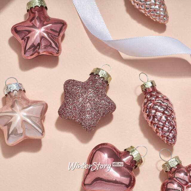 Елочные игрушки Розовые Облака, 12 шт, стекло Winter Deco