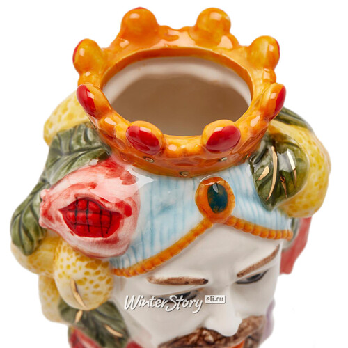 Сицилийская ваза Голова Мавра - Сарацинский Купец 15 см EDG