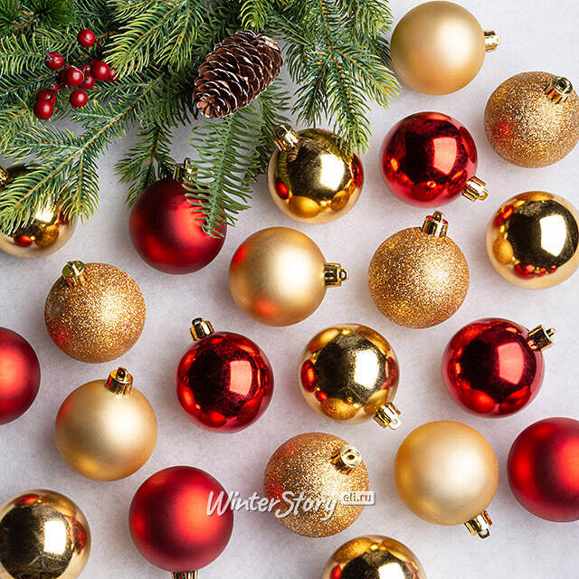 Коллекция пластиковых шаров Грейси - Классика 6 см, 30 шт Winter Deco