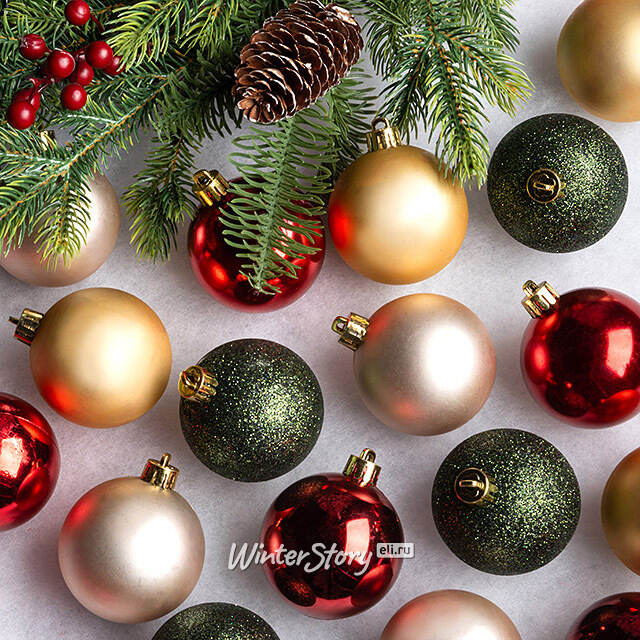Коллекция пластиковых шаров Грейси - Канун Рождества 6 см, 30 шт Winter Deco