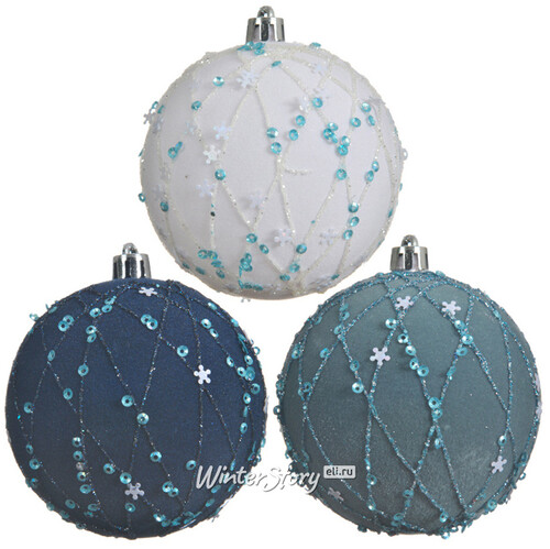 Набор елочных шаров Frozen Sparkle 8 см, 12 шт, пластик Kaemingk