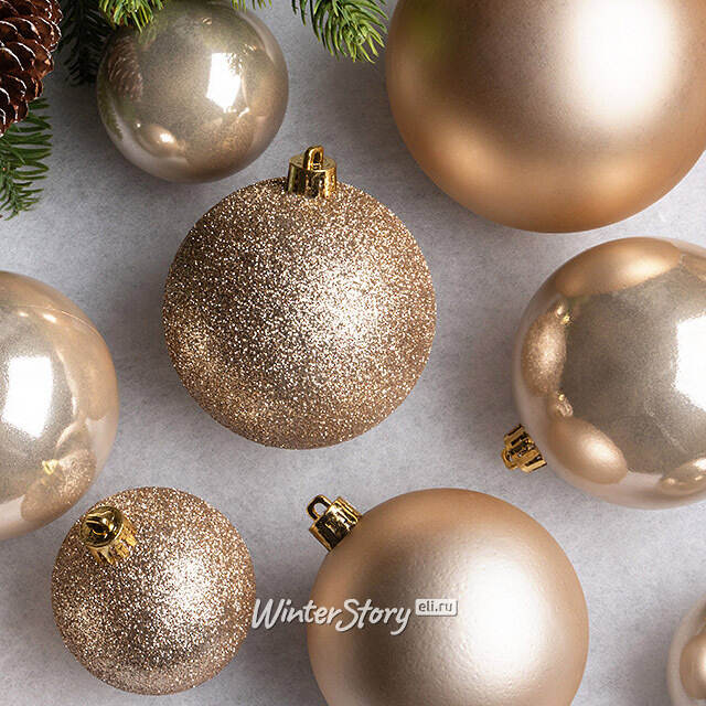 Набор пластиковых шаров Cosmo Перламутровый, 6-10 см, 26 шт Winter Deco