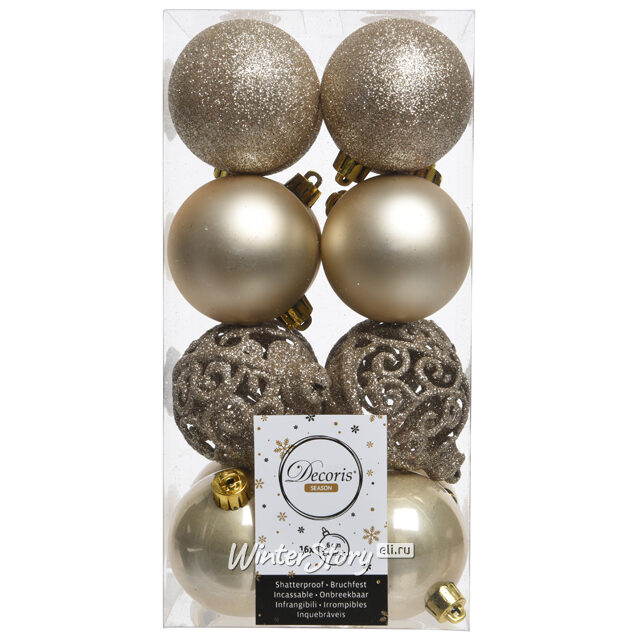 Набор пластиковых шаров Анданте 6 см перламутровый, 16 шт Kaemingk/Winter Deco