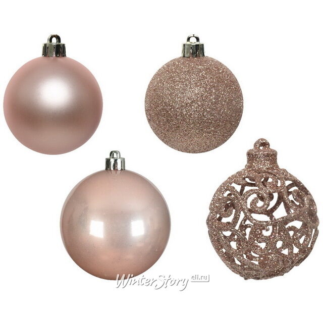 Набор пластиковых шаров Анданте 6 см розовый бутон, 16 шт Kaemingk