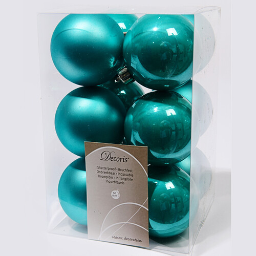 Набор пластиковых шаров Аквамарин 6 см, 12 шт, mix Kaemingk/Winter Deco