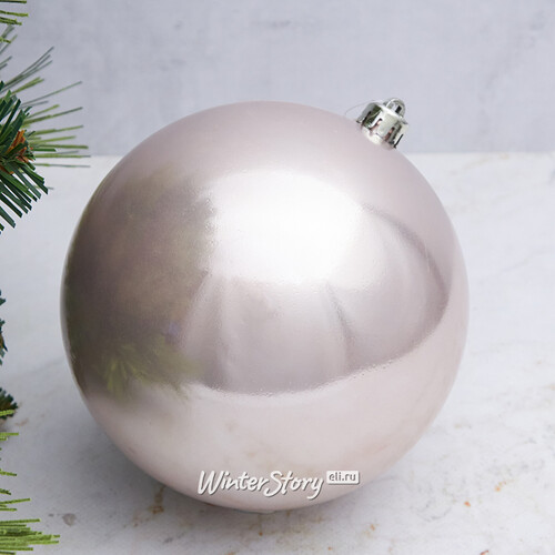 Пластиковый шар 14 см розовый бутон глянцевый Kaemingk/Winter Deco