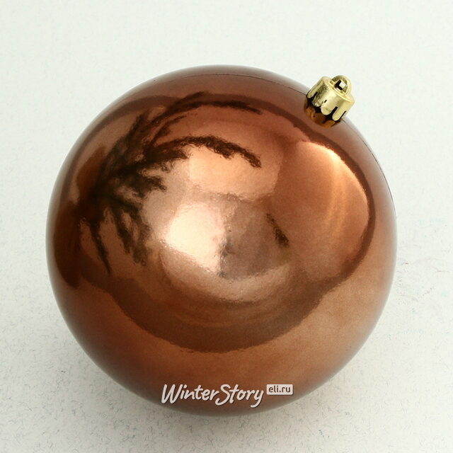 Пластиковый шар 14 см эспрессо глянцевый Winter Deco