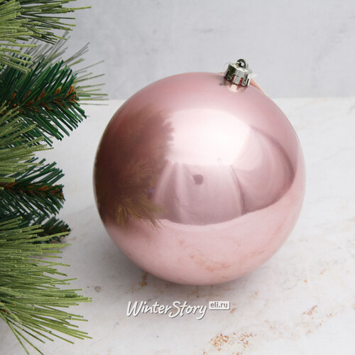 Пластиковый шар 14 см благородный розовый глянцевый Winter Deco