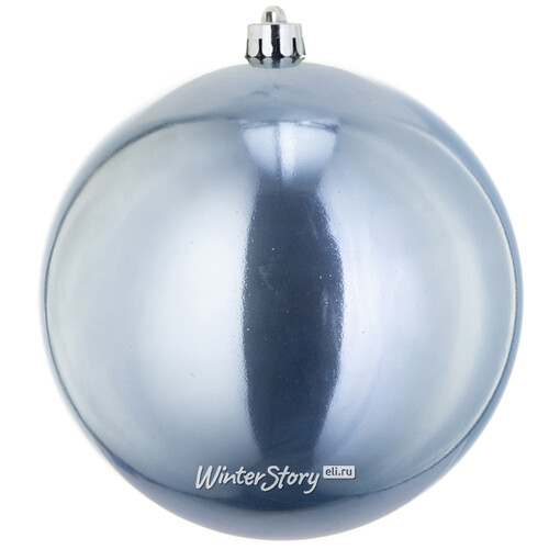 Пластиковый шар 20 см серебряно-голубой глянцевый Kaemingk/Winter Deco