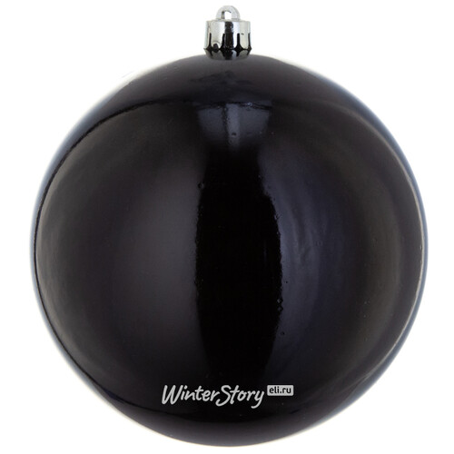 Пластиковый шар 14 см черный глянцевый, 2 сорт Kaemingk