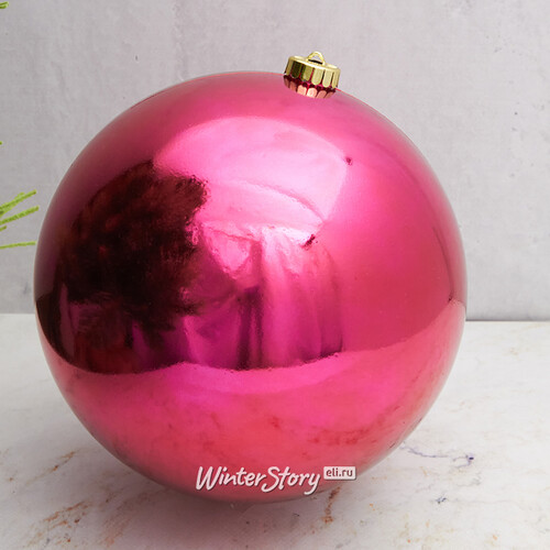 Пластиковый шар 20 см малиновая фуксия глянцевый Kaemingk/Winter Deco