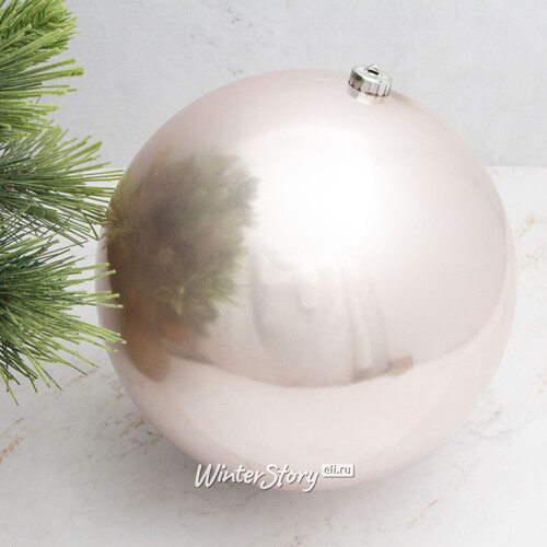 Пластиковый шар 25 см розовый бутон глянцевый Kaemingk