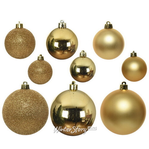 Набор пластиковых шаров Luminous - Золотой, 4-6 см, 30 шт Winter Deco