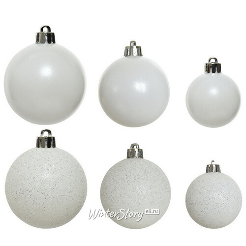 Набор пластиковых шаров Luminous - Белый, 4-6 см, 30 шт Kaemingk/Winter Deco
