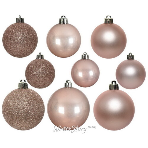 Набор пластиковых шаров Luminous - Розовый Бутон, 4-6 см, 30 шт Kaemingk/Winter Deco